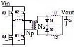 Phase shifted ZVT converter diagram